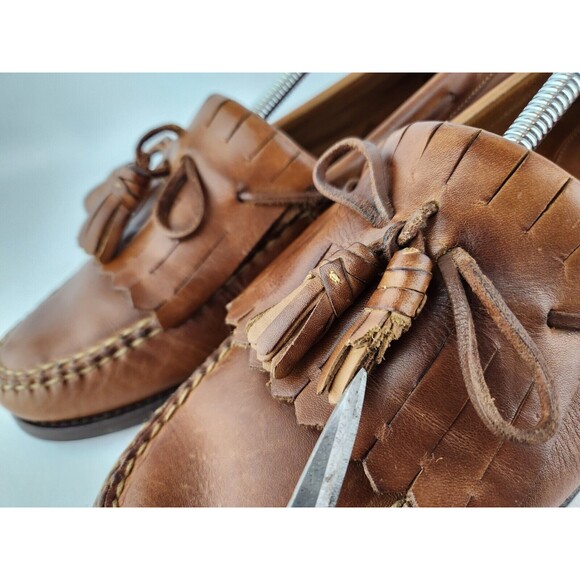 Johnston & Murphy Brown Tassel Fringe Leather Loafer Dress Shoes Men\'s US 12‎ M main image 8